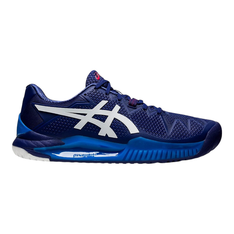 Tenis de tenis Radach Sports Asics Gel Resolution 8 en color azul con tecnología Dynawall y suela de alto rendimiento