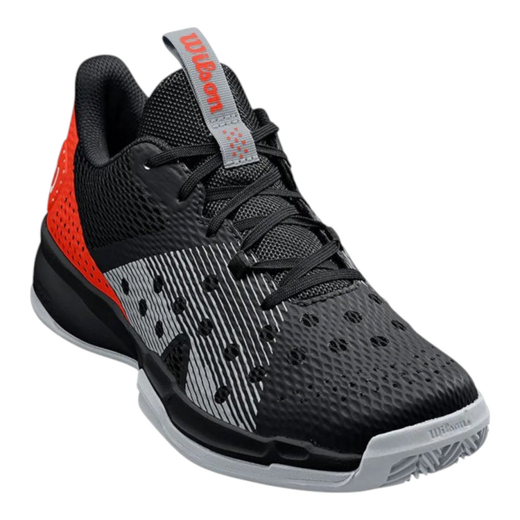 Tenis de pádel Radach Sports Wilson Hurakn Team en color negro y rojo con suela Duralast y diseño transpirable