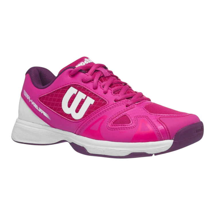 Tenis de tenis Radach Sports Wilson Rush Pro Junior 2.5 en color rosa con detalles blancos para niñas