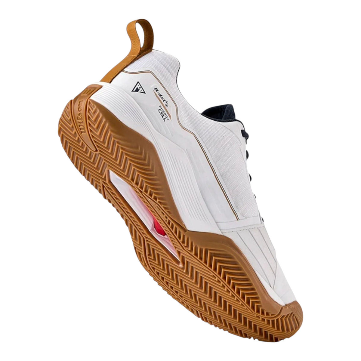 Tenis Radach Sports Wilson Rush Pro 4.5 Clay blancos con suela de goma color arcilla para tenis en tierra batida