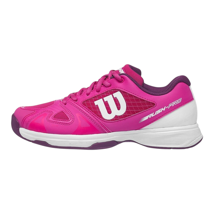 Tenis de tenis para niña Radach Sports Wilson Rush Pro Junior 2.5 en color rosa con soporte y diseño ligero