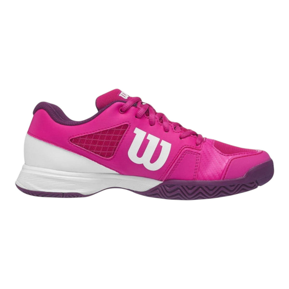 Tenis de tenis para niña Radach Sports Wilson Rush Pro Junior 2.5 en color rosa con detalles en blanco y morado