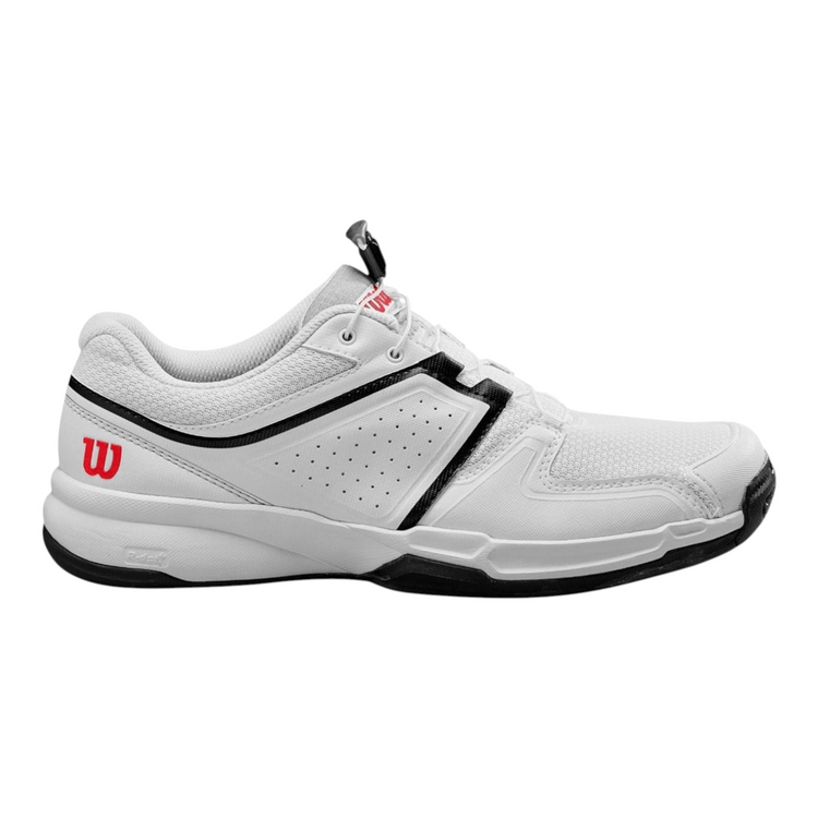 Tenis de tenis Radach Sports Wilson Tour Slam blancos con sistema Quicklace y soporte en antepié para mayor control.