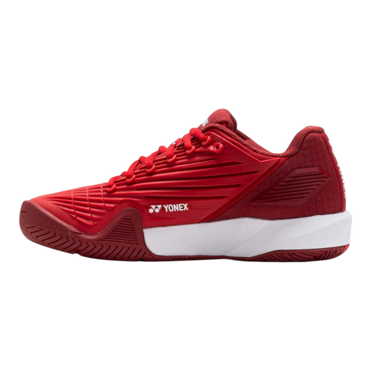 Tenis de tenis Radach Sports Yonex Eclipsion 5 en color rojo tango, con diseño de malla y suela de alto rendimiento.