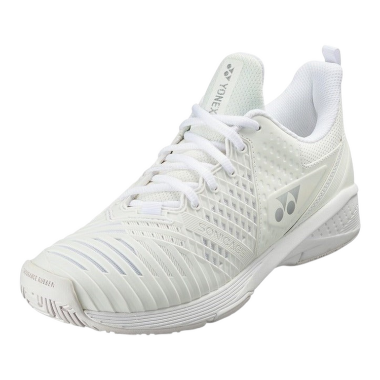 Tenis de mujer Radach Sports Yonex Sonicage 3 en color blanco con tecnología Flexquip para mayor soporte y comodidad