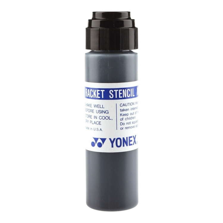 Tinta negra para cuerdas de raqueta Yonex Stencil Ink de Radach Sports en envase aplicador