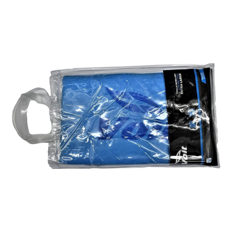 Toalla de secado ultra rápido Radach Sports Voit color azul, tamaño extra grande en estuche plástico transparente