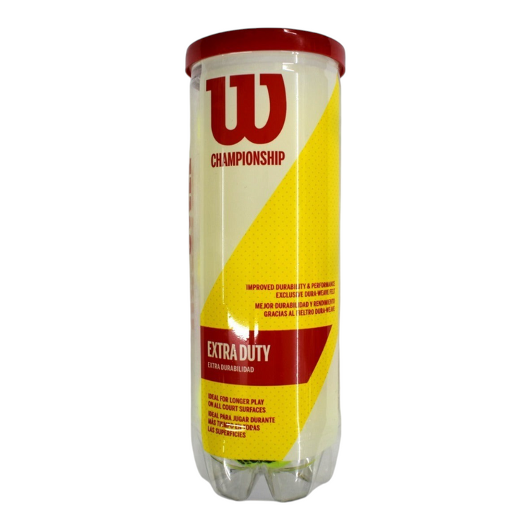 Tubo de pelotas de tenis Wilson Championship Extra Duty para nivel del mar de Radach Sports