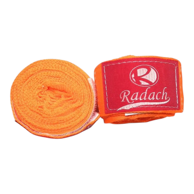 Vendas de entrenamiento Radach Sports color naranja de tela con cierre de velcro para boxeo y artes marciales