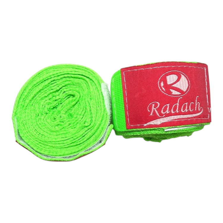 Vendas de entrenamiento Radach Sports color verde en tela con cierre de velcro para boxeo y artes marciales