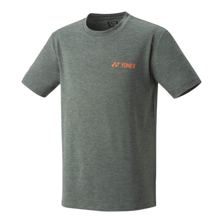 Camiseta deportiva Radach Sports Yonex Tour Elite 16681EX color oliva con logo naranja y tejido técnico transpirable