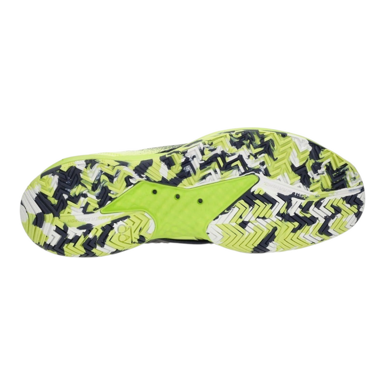 Suela de tenis Radach Sports Yonex Fusionrev 4 en color lima y azul marino con patrón de tracción duradero