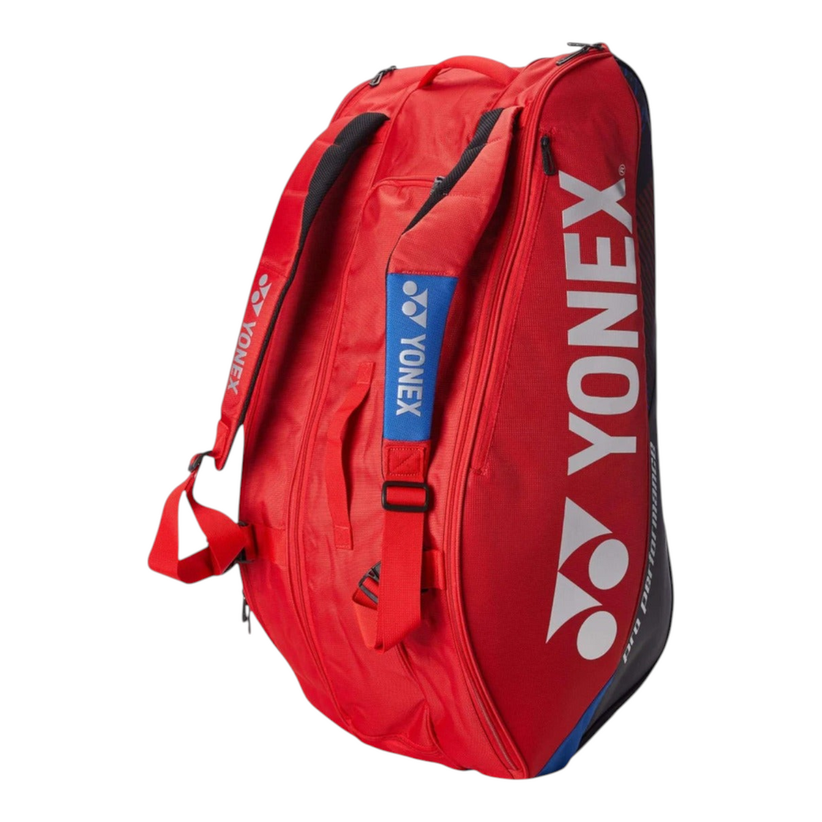 Raquetero Radach Sports Yonex Pro de 9 raquetas en color rojo escarlata con compartimento térmico y correas acolchadas