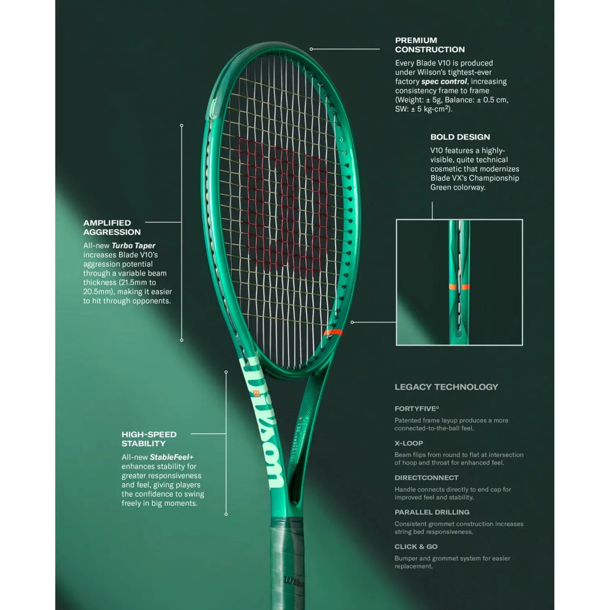 Raqueta de tenis Wilson Blade 98 18x20 V10 305gr