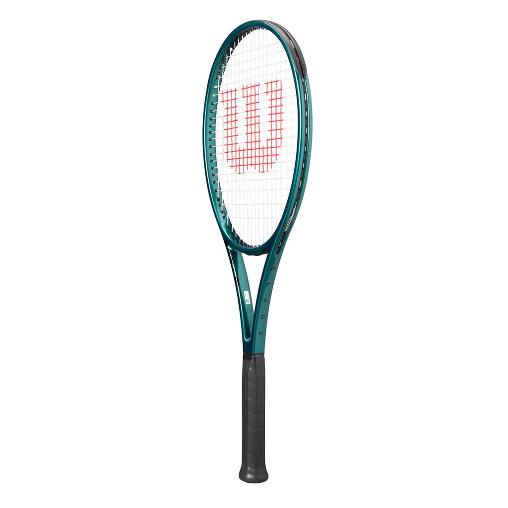 Raqueta Wilson Blade Pro V9 98 perfil lateral marco negro verde Emerald Night