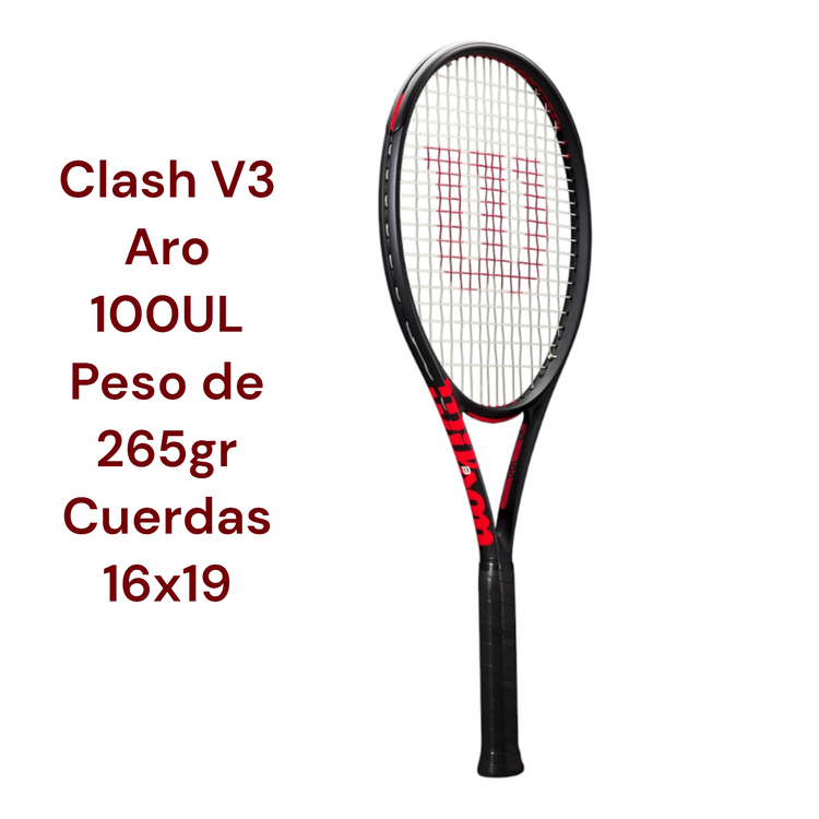 Raqueta De Tenis Wilson Clash 100ul V3.0 265gr