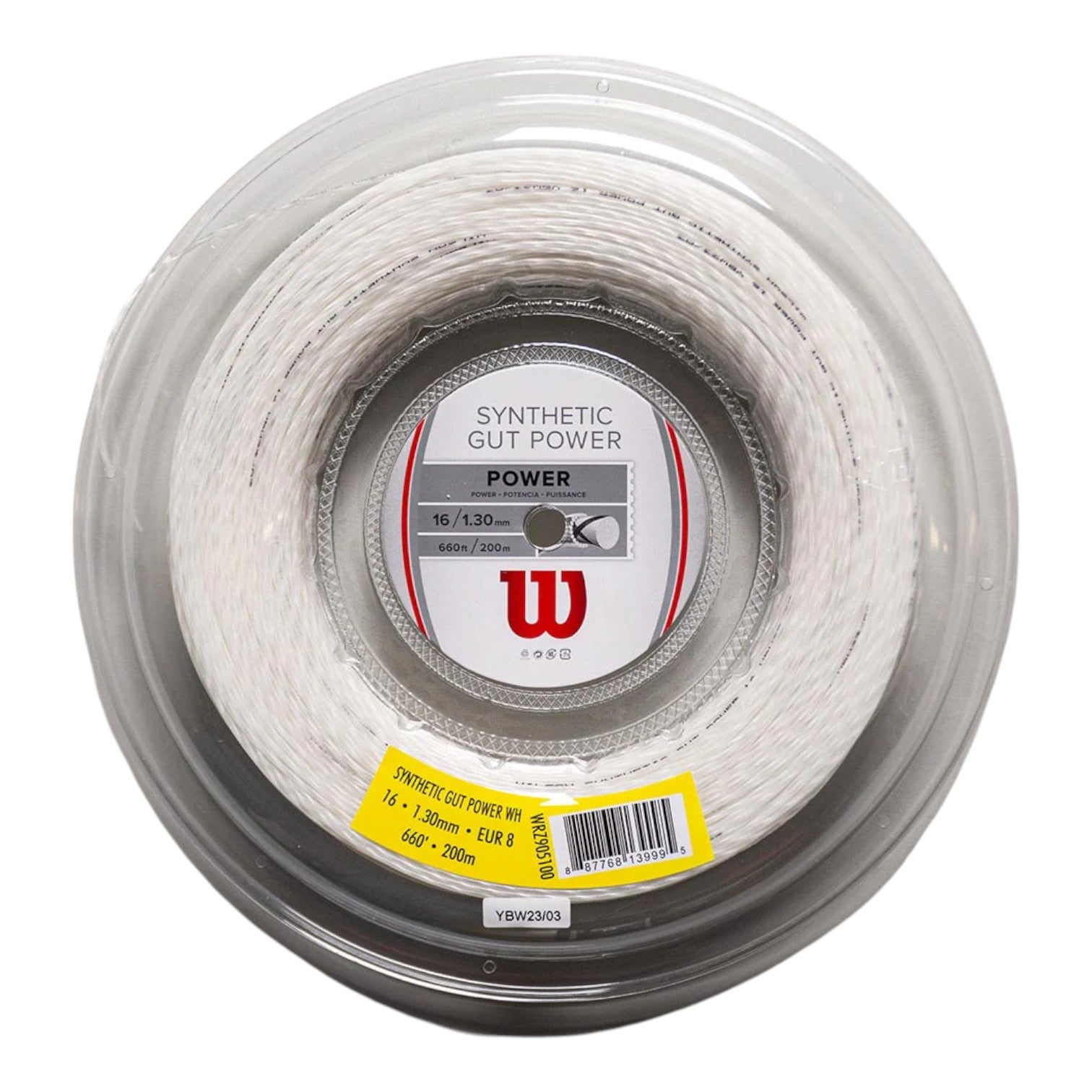 Rollo De Cuerda de raqueta Wilson Synthetic Gut Power Blanco