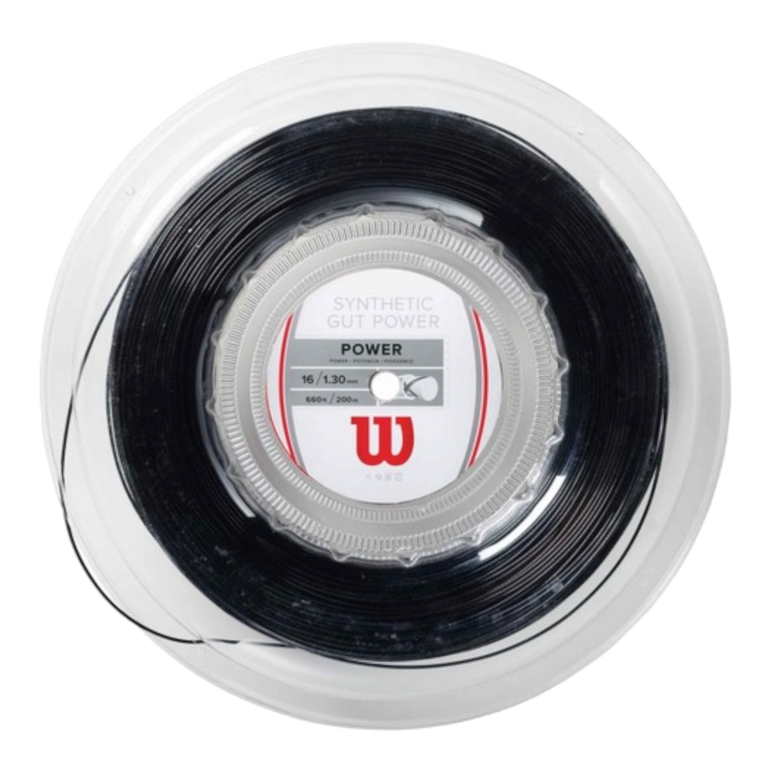 Rollo De Cuerda de raqueta Wilson Synthetic Gut Power Negro