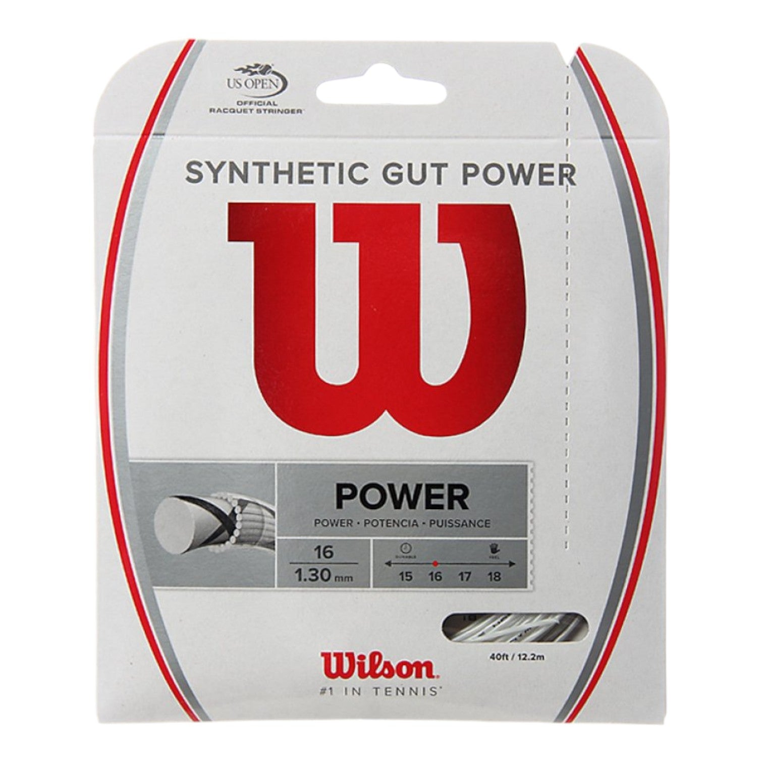 Set de cuerda de raqueta Wilson Synthetic Gut Power Blanca