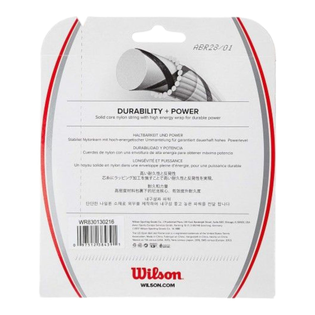Set de cuerda de raqueta Wilson Synthetic Gut Power Blanca
