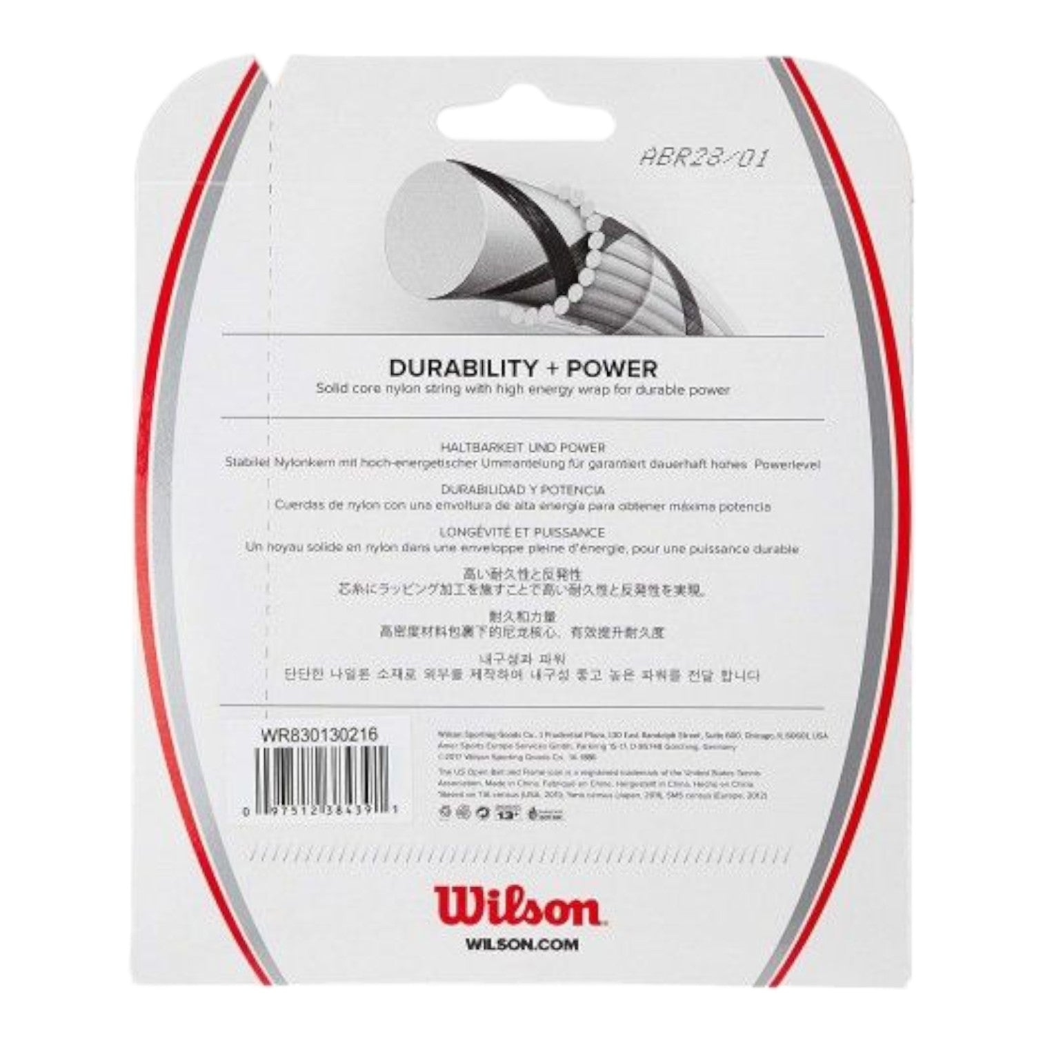 Set de cuerda de raqueta Wilson Synthetic Gut Power Blanca